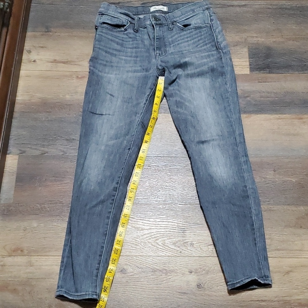 Madewell grey wash 9" high riser skinny skinny jeans euc